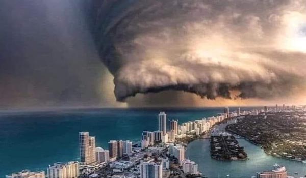 Hurricane Approaching City